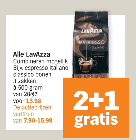 Lavazza   koffie, koffiebonen folder aanbieding bij  Albert Heijn - details