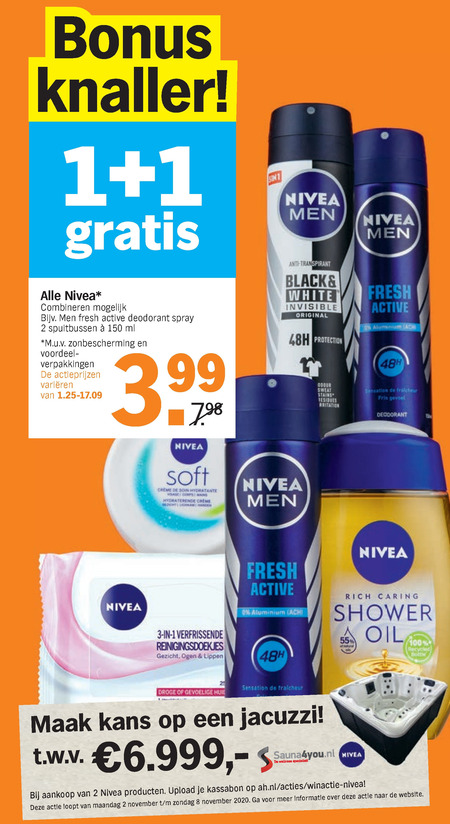 Nivea   dagcreme, nachtcreme folder aanbieding bij  Albert Heijn - details