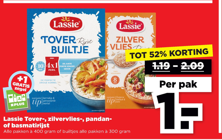 Lassie   rijst folder aanbieding bij  Plus - details