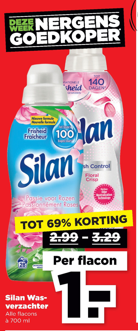 Silan   wasverzachter folder aanbieding bij  Plus - details