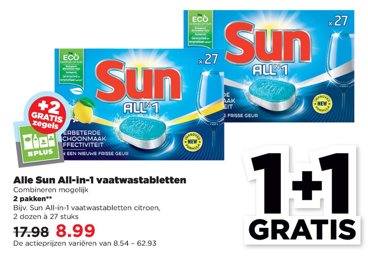 Sun   vaatwasmiddel folder aanbieding bij  Plus - details