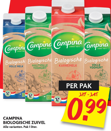 Campina   karnemelk, yoghurt folder aanbieding bij  Dekamarkt - details