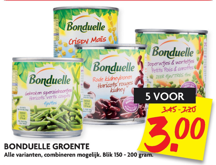 Bonduelle   groenteconserven folder aanbieding bij  Dekamarkt - details