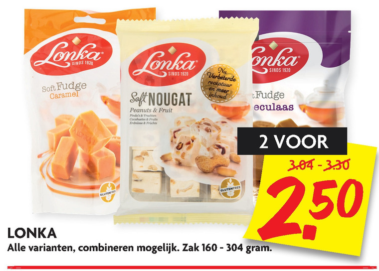 Lonka   noga, fudge folder aanbieding bij  Dekamarkt - details