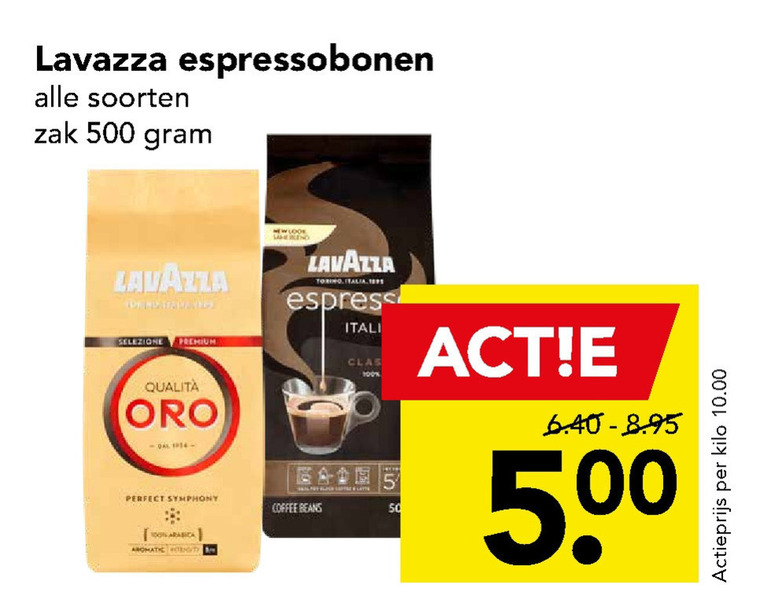 Lavazza   koffiebonen folder aanbieding bij  Deen - details