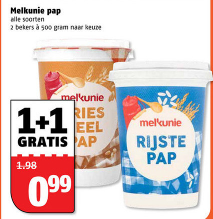 Melkunie   pap folder aanbieding bij  Poiesz - details