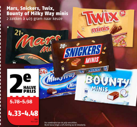 Mars   mini chocoladerepen folder aanbieding bij  Poiesz - details