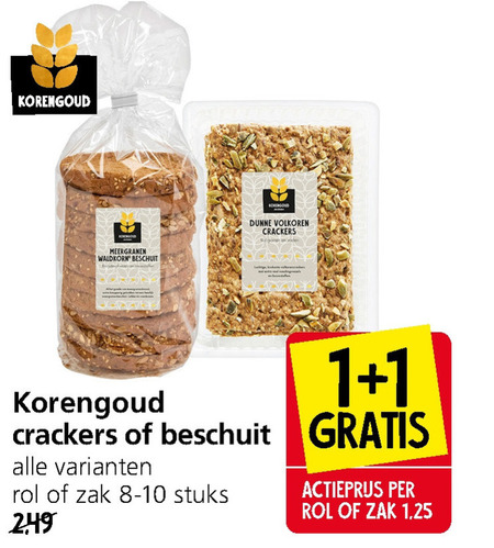 Korengoud   beschuit, crackers folder aanbieding bij  Jan Linders - details