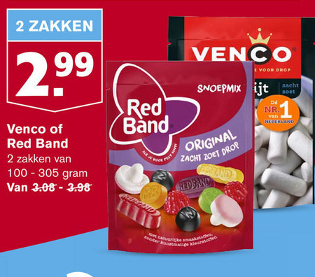 Red Band   drop, snoep folder aanbieding bij  Hoogvliet - details