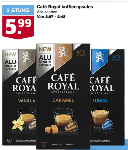 Cafe Royal   koffiecups folder aanbieding bij  Hoogvliet - details