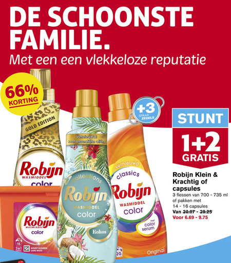 Robijn   wasmiddel folder aanbieding bij  Hoogvliet - details