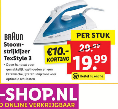 Braun   stoomstrijkijzer folder aanbieding bij  Lidl - details