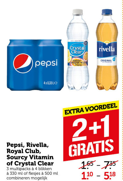 Crystal Clear   fruitdrank, cola folder aanbieding bij  Coop - details