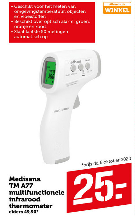 Medisana   voorhoofdthermometer folder aanbieding bij  Coop - details