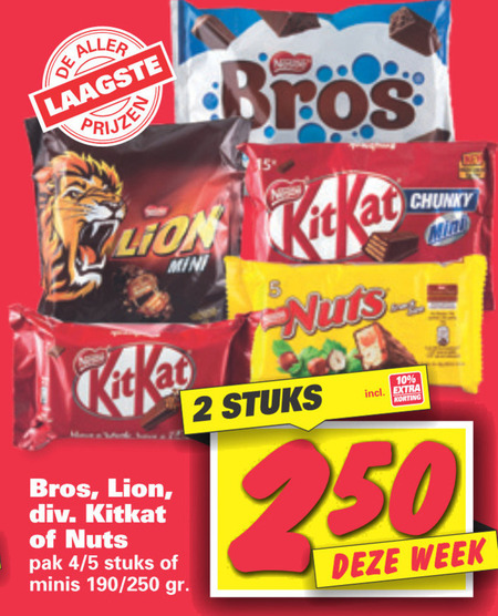 KitKat   chocoladereep, mini chocoladerepen folder aanbieding bij  Nettorama - details