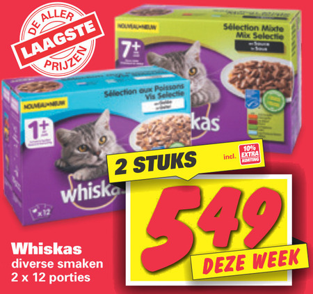 Whiskas   kattenvoer folder aanbieding bij  Nettorama - details