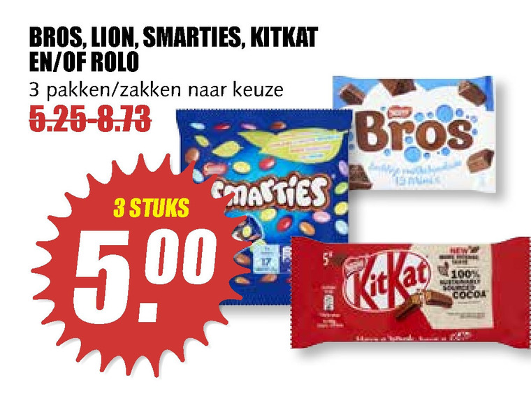 Smarties   mini chocoladerepen, chocoladereep folder aanbieding bij  MCD Supermarkt Basis - details