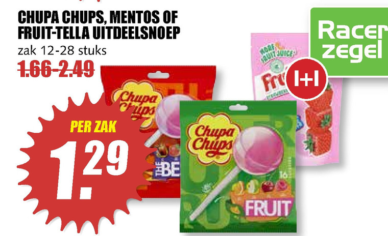 Chupa Chups   snoep, lollie folder aanbieding bij  MCD Supermarkt Basis - details