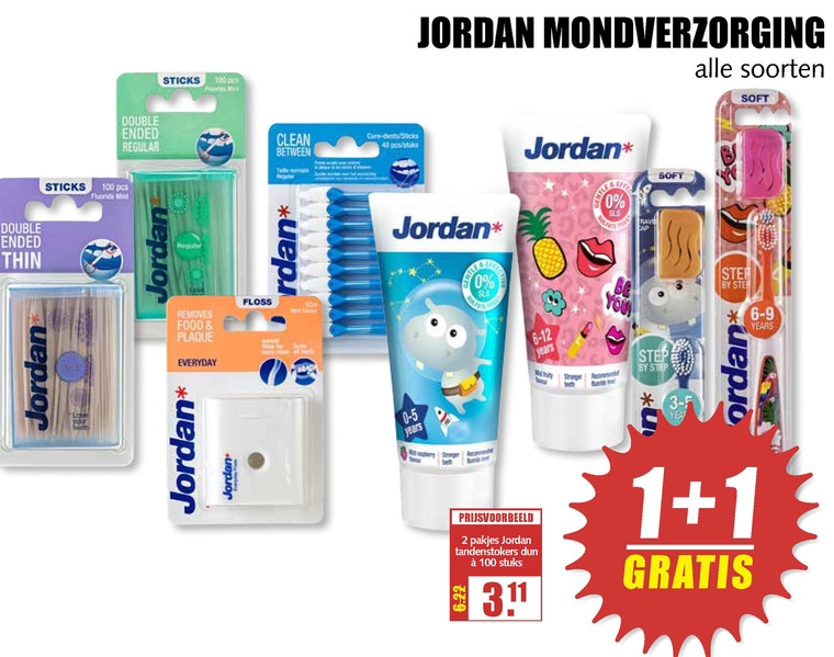 Jordan   tandenborstel, mondverzorging folder aanbieding bij  MCD Supermarkt Basis - details