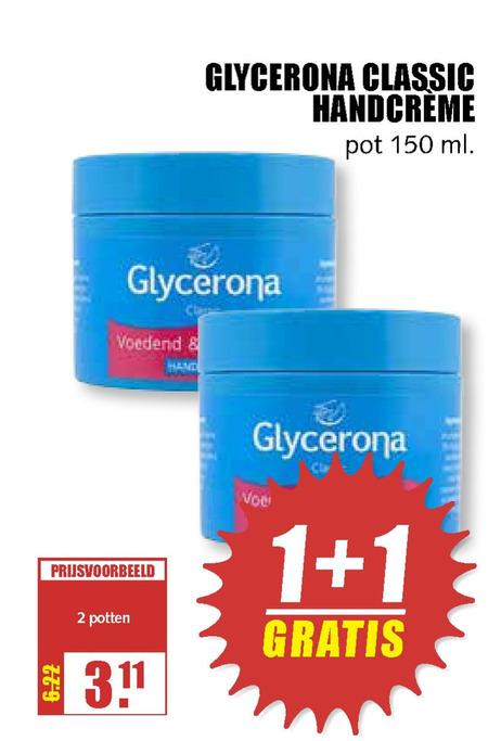 Glycerona   handcreme folder aanbieding bij  MCD Supermarkt Basis - details