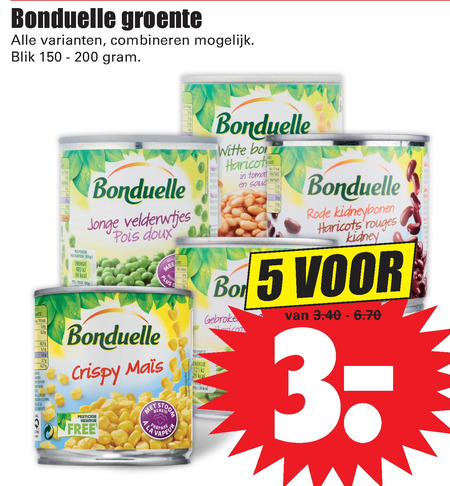 Bonduelle   groenteconserven folder aanbieding bij  Dirk - details