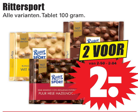 Ritter Sport   chocolade folder aanbieding bij  Dirk - details