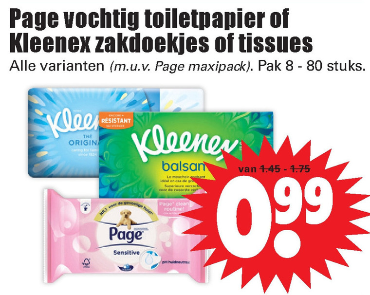 Page   vochtig toiletpapier, zakdoek folder aanbieding bij  Dirk - details