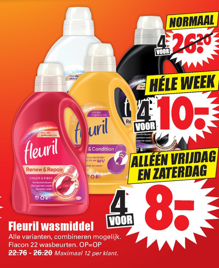 formule Andes Ervaren persoon Fleuril wasmiddel folder aanbieding bij Dirk - details