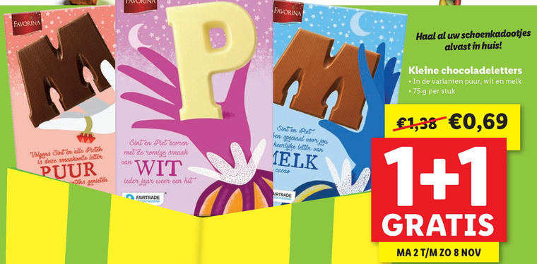 Favorina   chocoladeletter folder aanbieding bij  Lidl - details