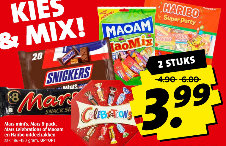 Snickers   snoep, mini chocoladerepen folder aanbieding bij  Boni - details