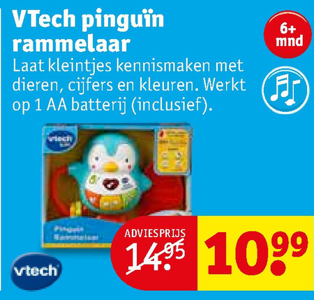 VTech   rammelaar, peuter- of babyspeelgoed folder aanbieding bij  Kruidvat - details