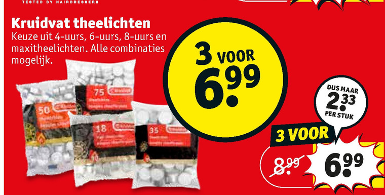 Kruidvat Huismerk   theelicht folder aanbieding bij  Kruidvat - details