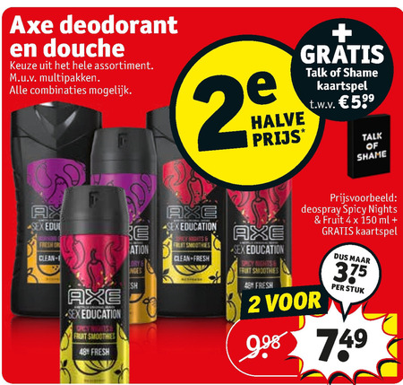 Axe   douchegel, deodorant folder aanbieding bij  Kruidvat - details