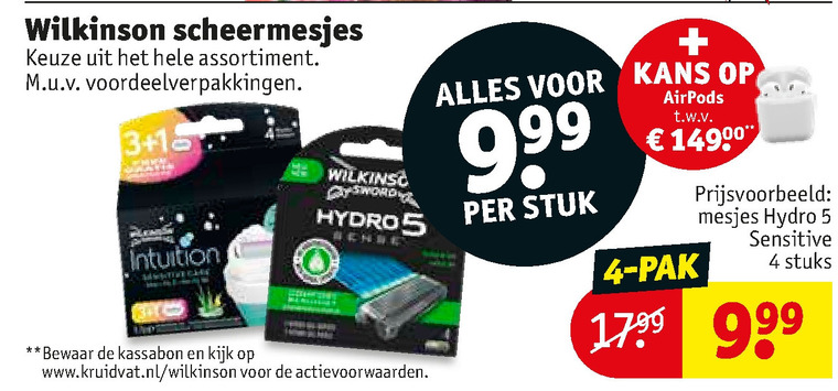 Wilkinson   dames scheermesje, scheermesjes folder aanbieding bij  Kruidvat - details