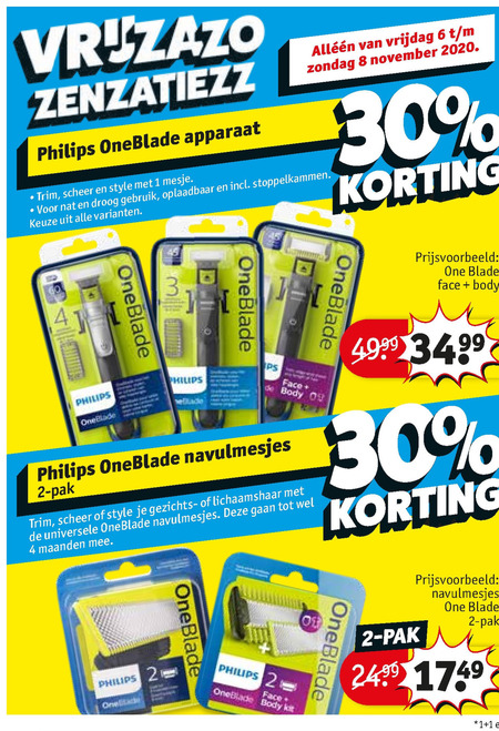 Philips   scheermesjes, elektrisch scheerapparaat folder aanbieding bij  Kruidvat - details