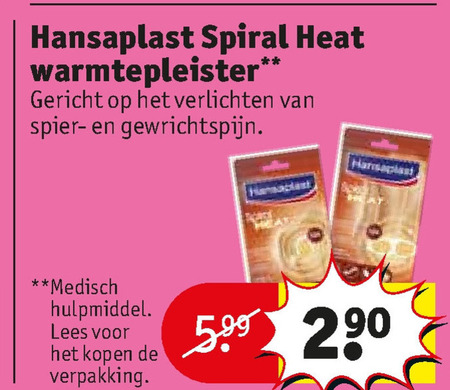 Hansaplast warmtepleisterss folder aanbieding Kruidvat - details