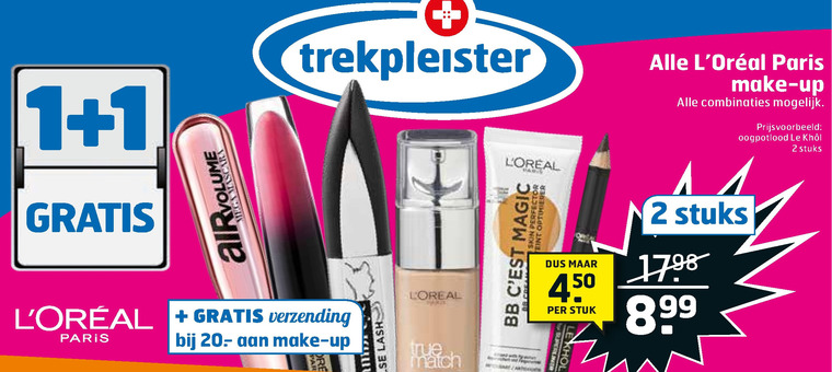 L Oreal   cosmetica folder aanbieding bij  Trekpleister - details