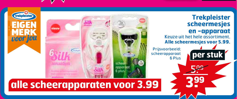 Trekpleister Huismerk   heren handscheerapparaat, scheermesjes folder aanbieding bij  Trekpleister - details