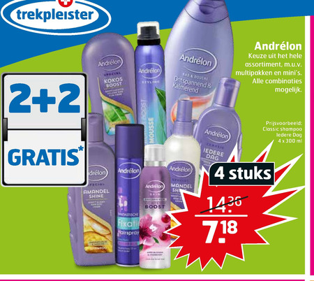 Andrelon   haarverzorging, conditioner folder aanbieding bij  Trekpleister - details