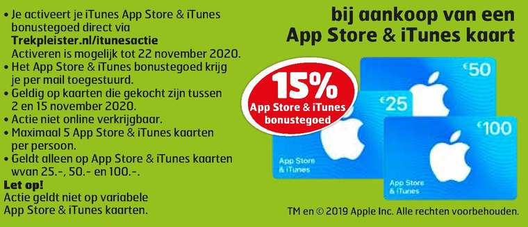 Apple   itunes kaart folder aanbieding bij  Trekpleister - details