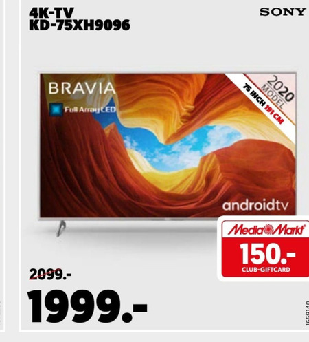 Sony   4k ultrahd televisies folder aanbieding bij  Mediamarkt - details