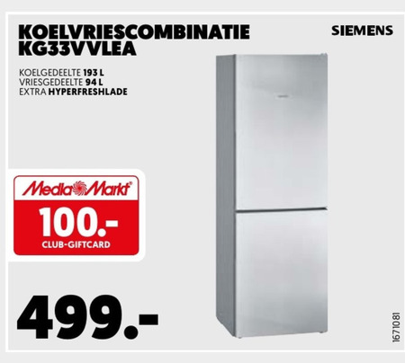 Siemens   koelvriescombinatie folder aanbieding bij  Mediamarkt - details