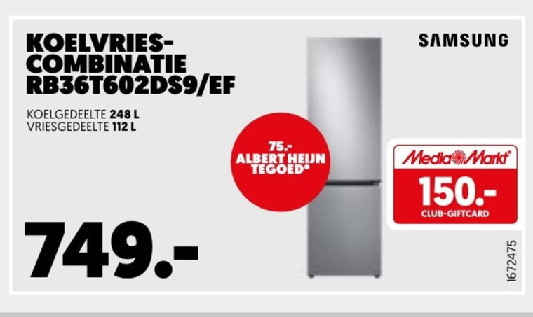 Samsung   koelvriescombinatie folder aanbieding bij  Mediamarkt - details