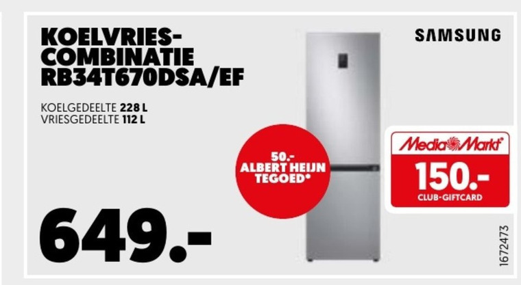 Samsung   koelvriescombinatie folder aanbieding bij  Mediamarkt - details