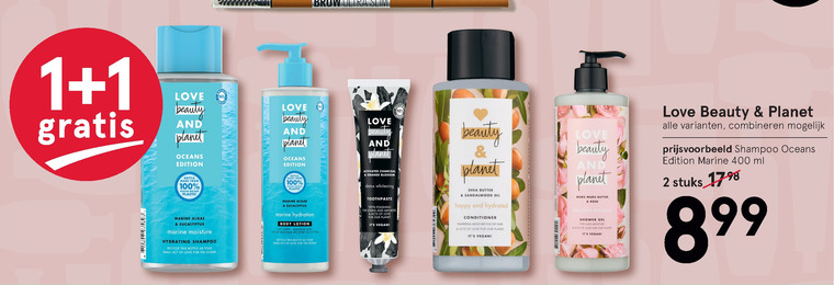 Love beauty and planet   douchegel, shampoo folder aanbieding bij  Etos - details