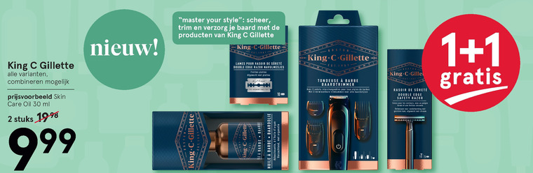 King C Gilette   tondeuse folder aanbieding bij  Etos - details