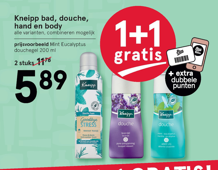 Kneipp   massageolie, badolie folder aanbieding bij  Etos - details