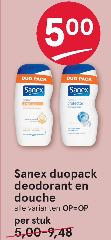 Sanex   deodorant, douchegel folder aanbieding bij  Etos - details