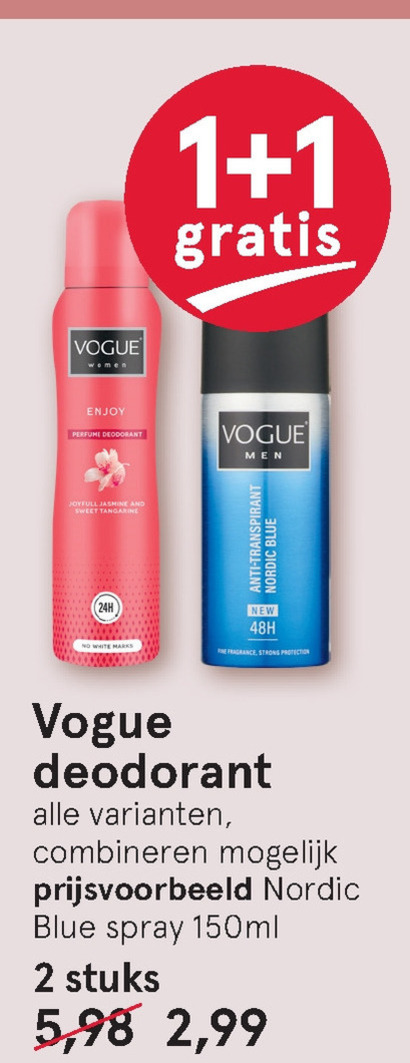 Vogue   deodorant folder aanbieding bij  Etos - details