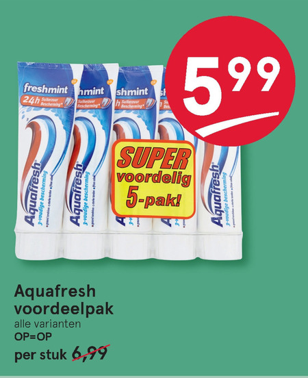 Aquafresh   tandpasta folder aanbieding bij  Etos - details